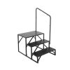 VEVOR RV Steps, 3-Step RV Stairs, 440 LBS Load Capacity, Thickened Carbon Steel, With Handrail, Non-Slip Steps for Safe Entry and Exit, Suit for RV