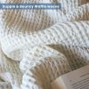 100% Cotton Waffle Weave Throw Blanket 50x70 inch Ivory Color Lightweight Soft and Breathable Throw Blanket for All Season Skin Friendly Blanket for C