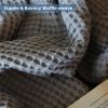 100% Cotton Waffle Weave Throw Blanket 50x70 inch Mineral Gray Color Lightweight Soft and Breathable Throw Blanket for All Season Skin Friendly Blanke